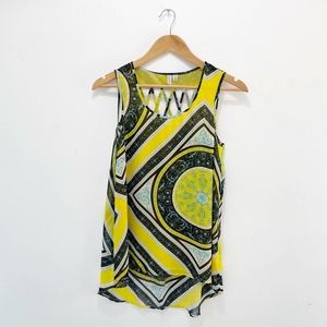 Madison Y2K Chiffon Lace Back Tank Top